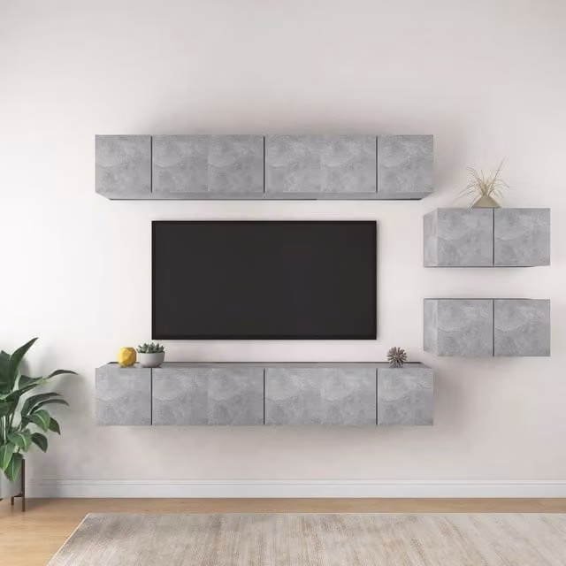 Berkfield Home Modern TV Cabinet in Concrete Grey Matt MDF