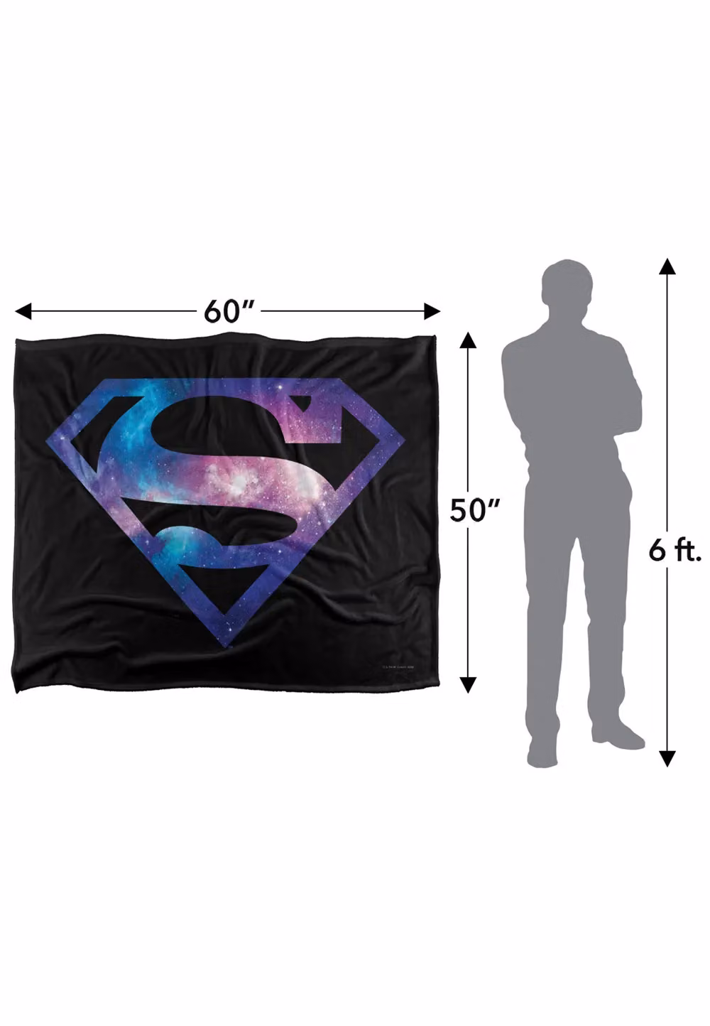 Warner Brothers Superman Logo Silky Touch Super Soft Throw Blanket, White, W: 152 cm, D: 127 cm – 4
