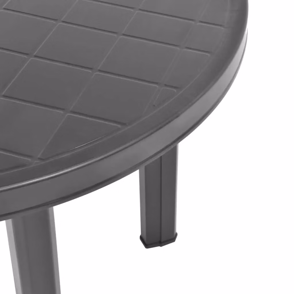 Berkfield Home Round Garden Table in Anthracite and Black Plastic, Diameter: 89 cm – 3