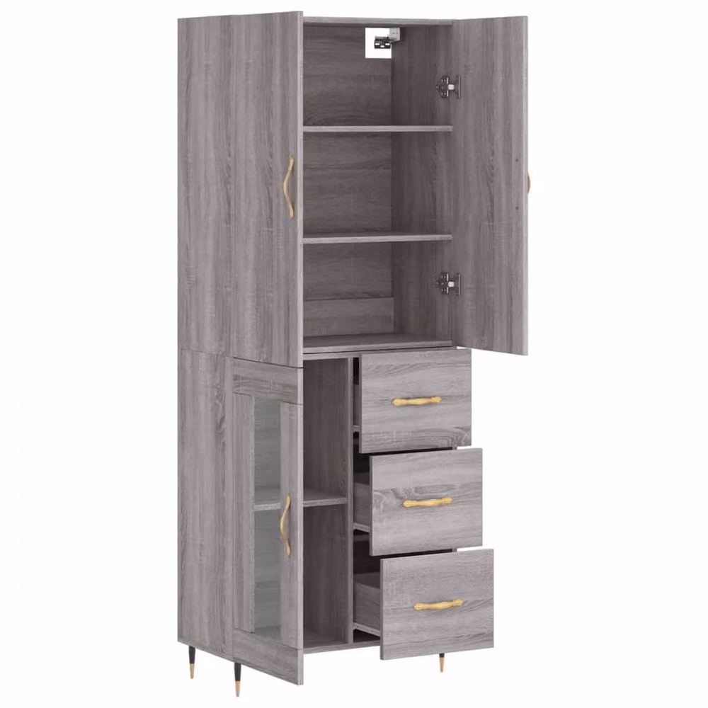 Berkfield Home Grey Sonoma Highboard W/D/H: 69.5 x 34 x 180 cm – 3