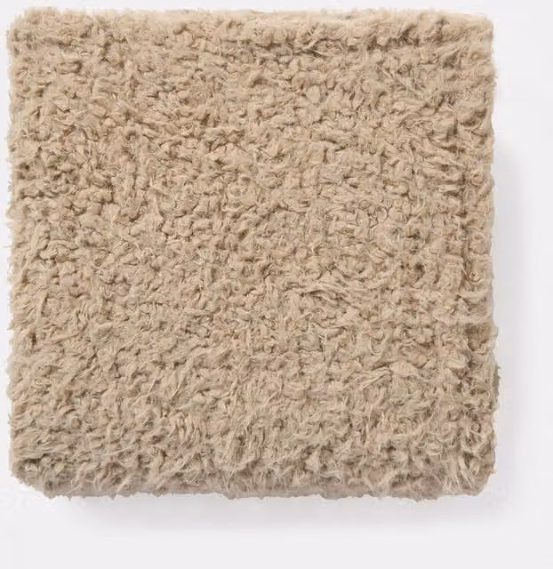 OHS Sofia Fluffy Faux Fur Throw in Brown and Beige