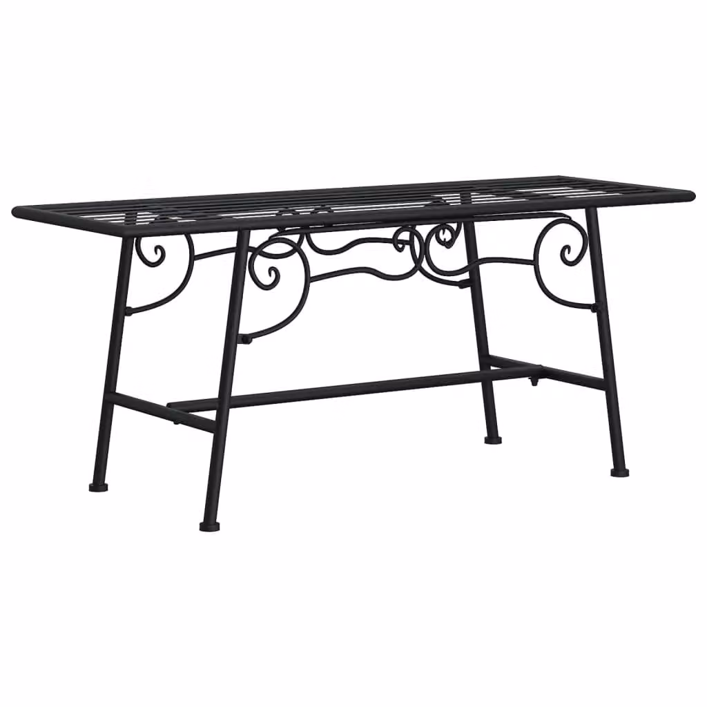 Berkfield Home Classic Tree Bench in Matt Black Steel, Width: 110 cm – 2
