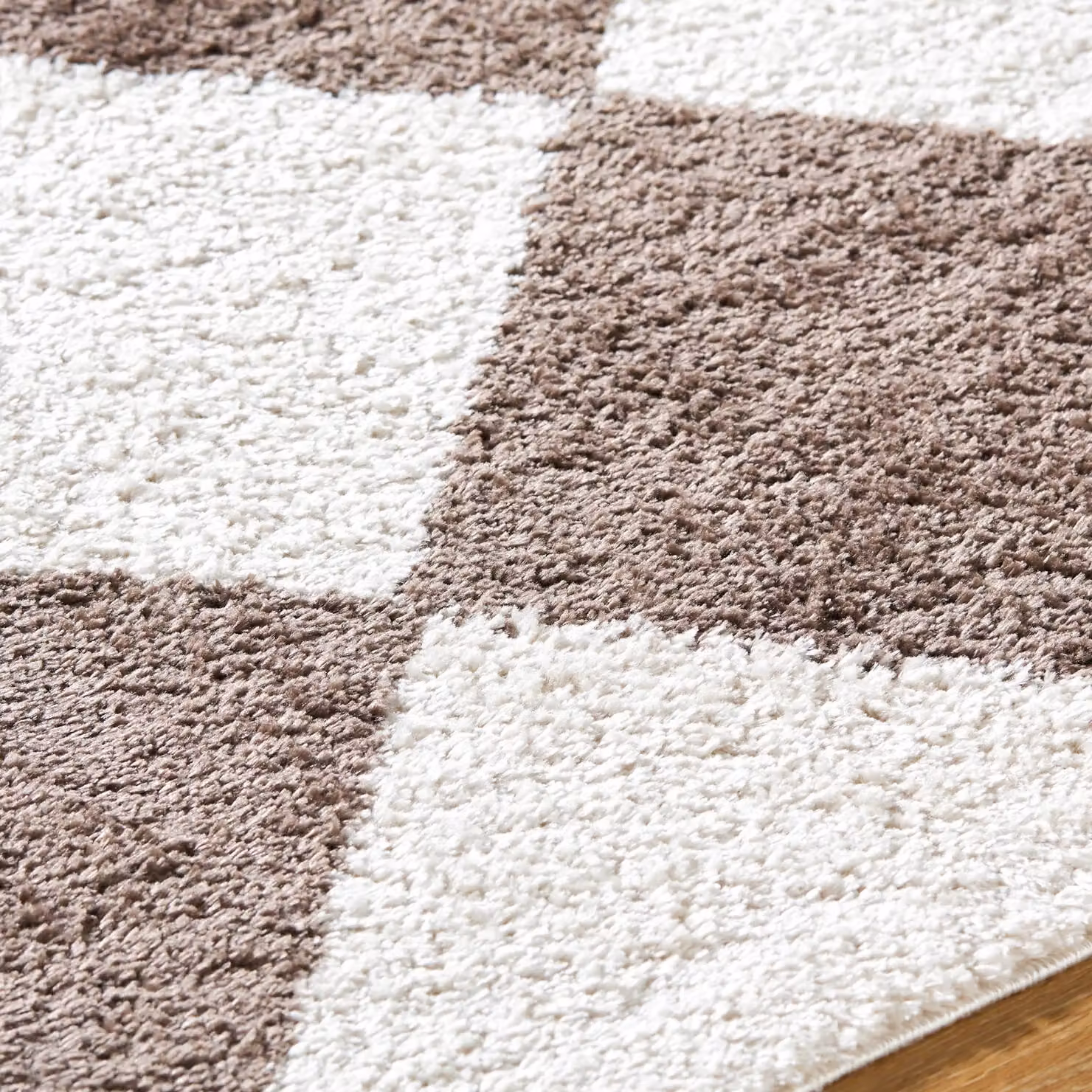 Livabliss Fossay Diamond Pattern High Pile Washable Shag Rug in Dark Brown, W/D/H: 120 x 170 cm – 3