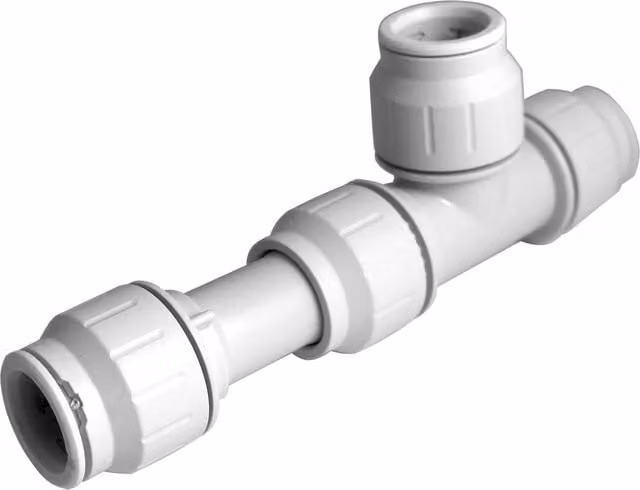John Guest Pre Pack Slip Tee Connector 15mm 15TKP in White