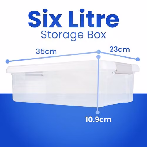 Libbi Lou Transparent Plastic Stackable Storage Boxes with Lids, 6 Litre (Set of 2) – 2