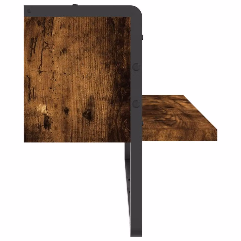 Berkfield Home Wall Mounted Bar Shelf in Smoked Oak Brown, W: 65 cm, D: 25 cm, H: 30 cm – 3