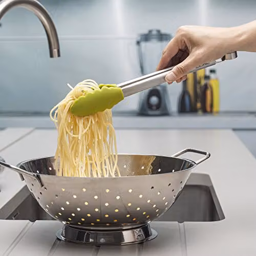 Zeal Silicone and Stainless Steel Non-Stick Cooking Tongs, Green, 25 cm – 4