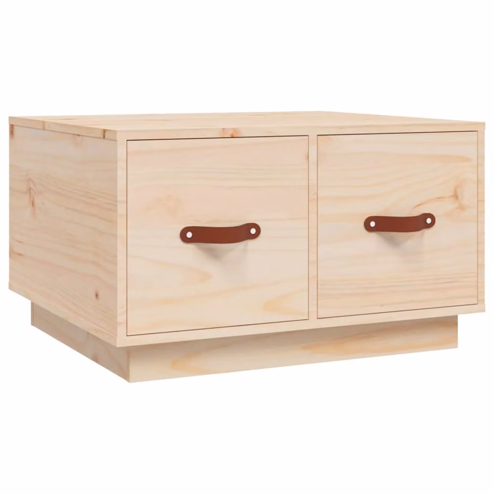 Berkfield Home Beautiful Coffee Table in Light Tan Solid Pine Wood, W: 60 cm, D: 53 cm, H: 35 cm – 2