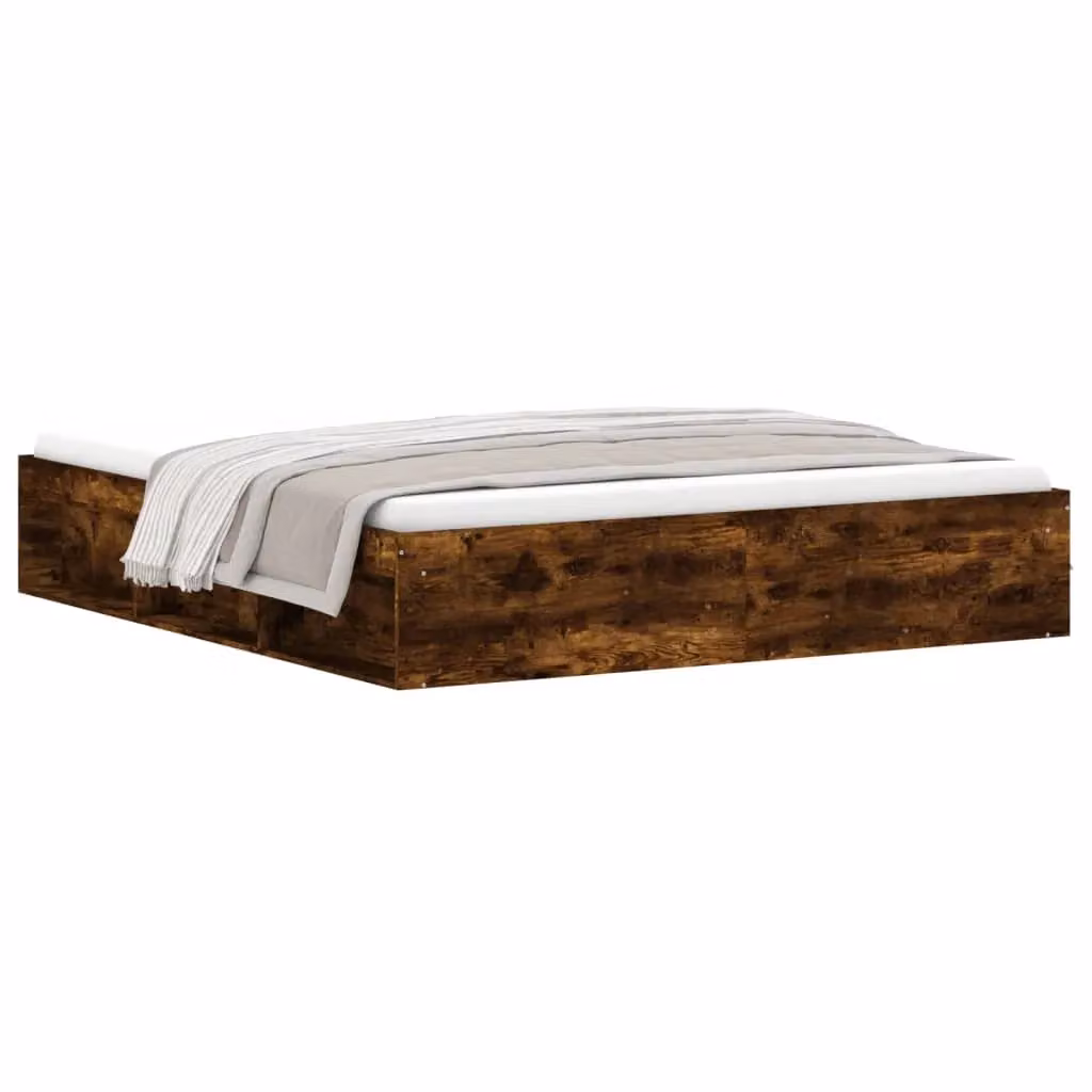 Berkfield Home Super King Size Bed Frame in Smoked Oak Brown, W/D/H: 180 x 200 cm – 2