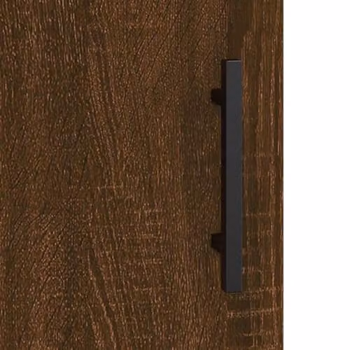 vidaXL Wall Mounted Cabinet in Brown Oak with Glass Doors, W/D/H: 69.5 x 34 x 90 cm – 4
