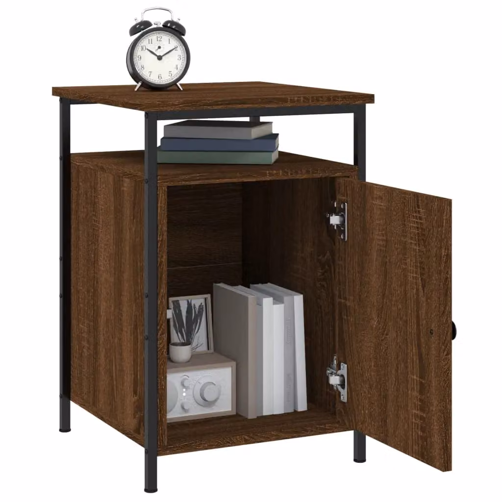Berkfield Home Set of 2 Brown Oak Bedside Cabinets, W/D/H: 40 x 42 x 60 cm – 4