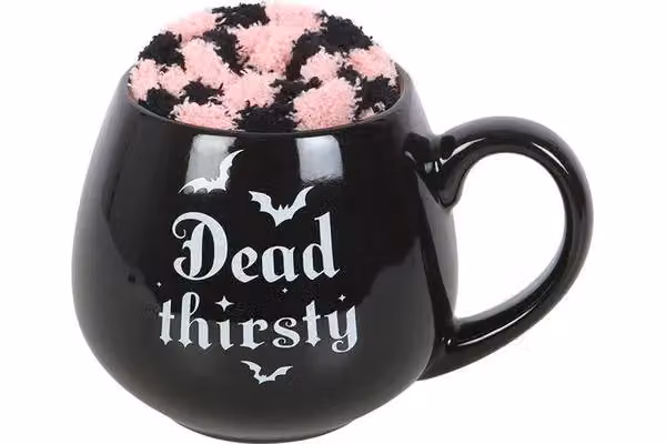 KDMD Dead Thirsty Mug and Socks Set in Black and Pink – 4