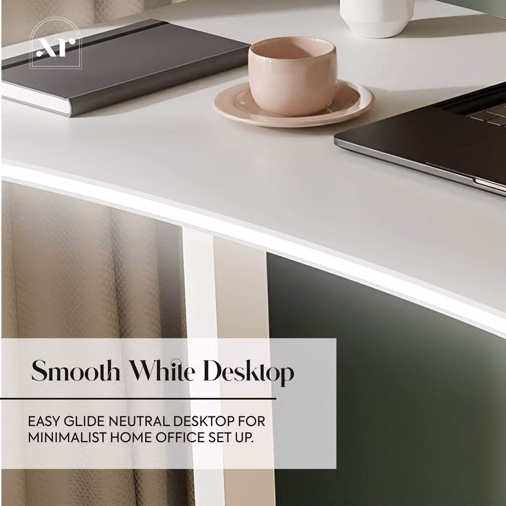 X Rocker Oka RGB LED Gaming Desk with Wireless Charging in White – 5