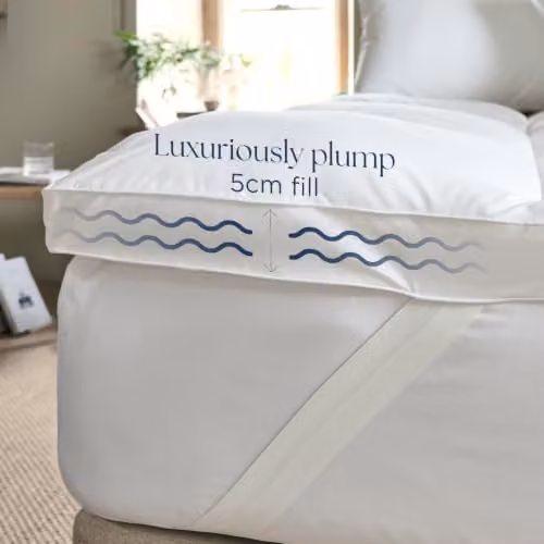 Christy Cloud Loft Double Mattress Topper in White, 5cm Depth – 3