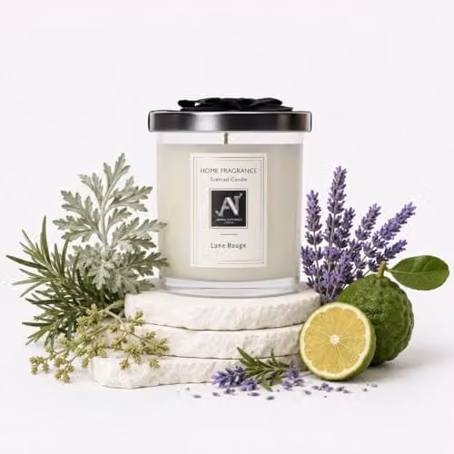 Aroma Naturals Minimalist Luxe Lune Rouge Scented Candle in White