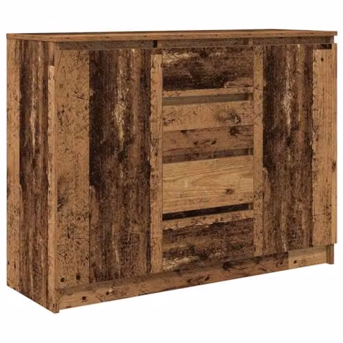vidaXL Rustic Sideboard with Drawers in Old Wood Brown, W/D/H: 100.5 x 35 x 76 cm