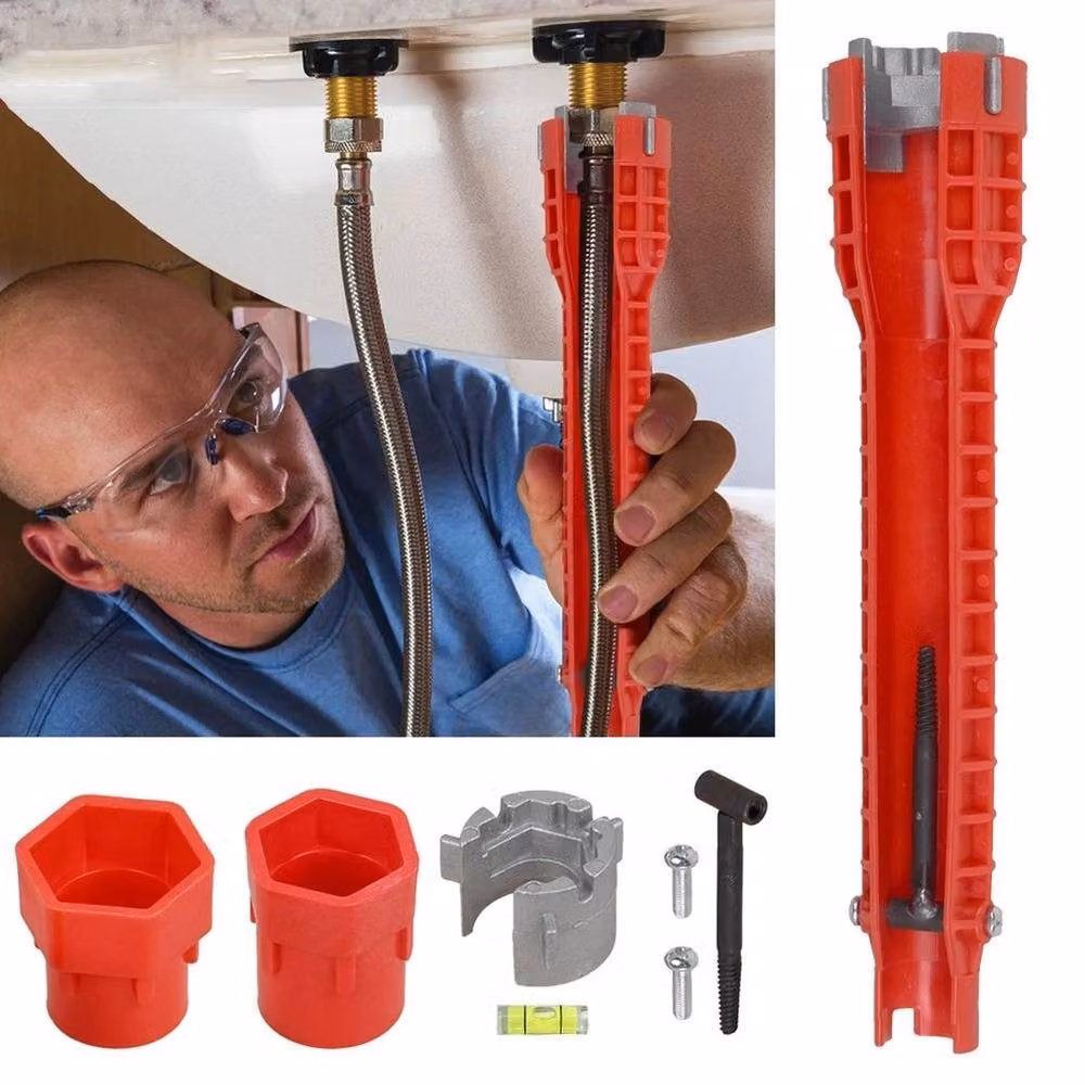 SPETLEK 8-in-1 Multifunction Faucet Wrench and Water Pipe Tap in Red – 2