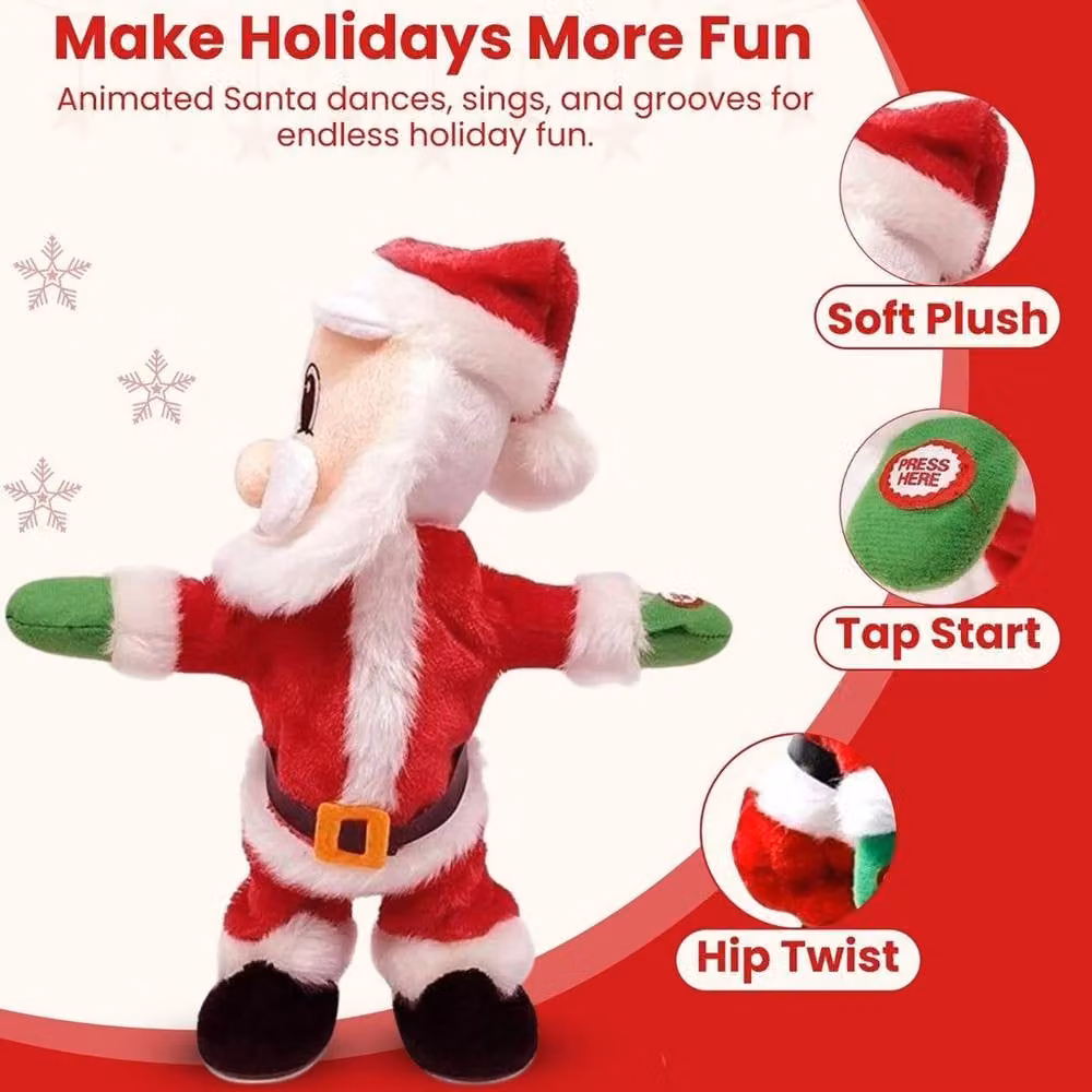 FLAVORA Dancing Santa Claus Animated Twerking Christmas Decoration in Red, W/D/H: 100 x 100 x 100 cm – 2