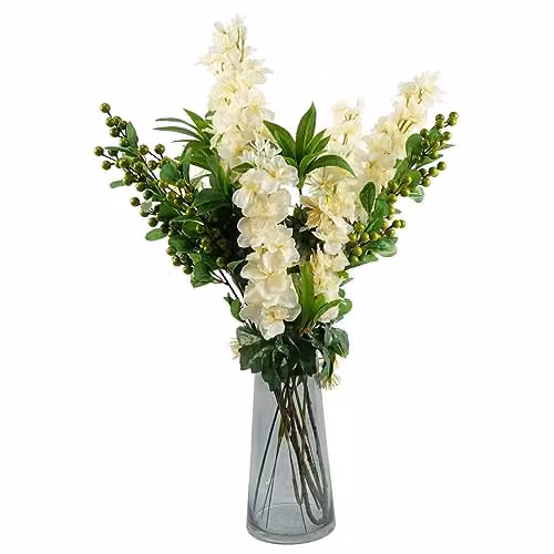Leaf Cream Delphinium Artificial Stem, Height: 75 cm