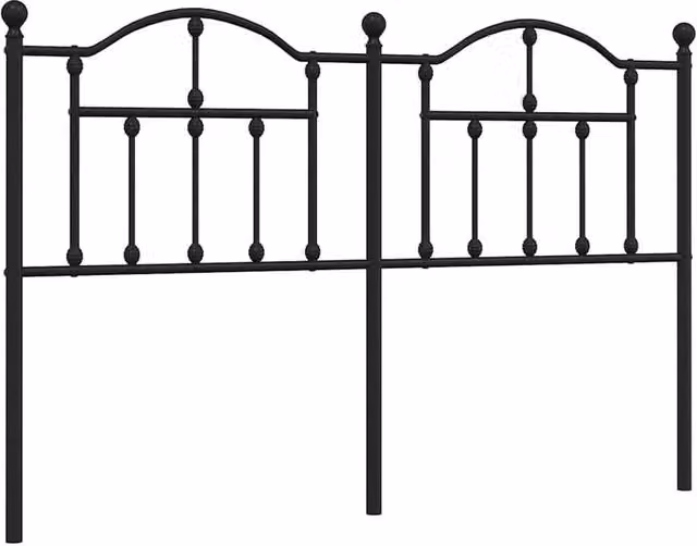 Berkfield Home Classic Metal Headboard in Black, Width: 135 cm – 1