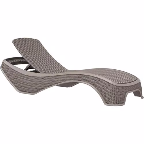 Centurion MALDIVES Outdoor Sun Lounger in Greige Rattan Effect with 5 Adjustable Positions – 1