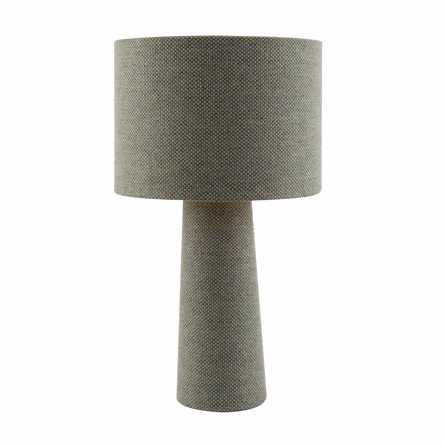 Happy Homewares Forest and Olive Green Jacquard Linen Tabletop Lamp with Fabric Shade and Base – 2