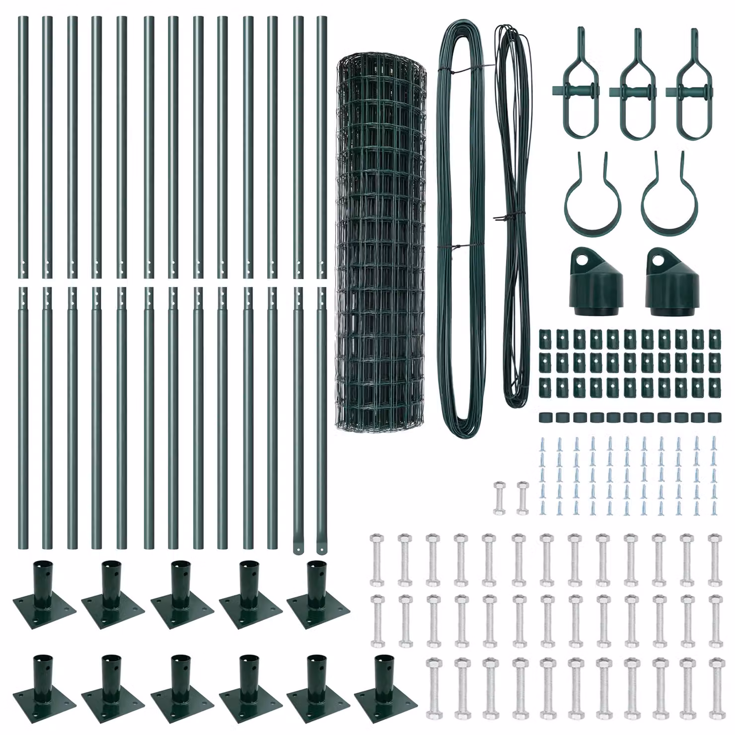 Berkfield Home Euro Fence in Silver Galvanised Steel with 13 Flanged Posts, W: 25 m, H: 1.2 m – 2