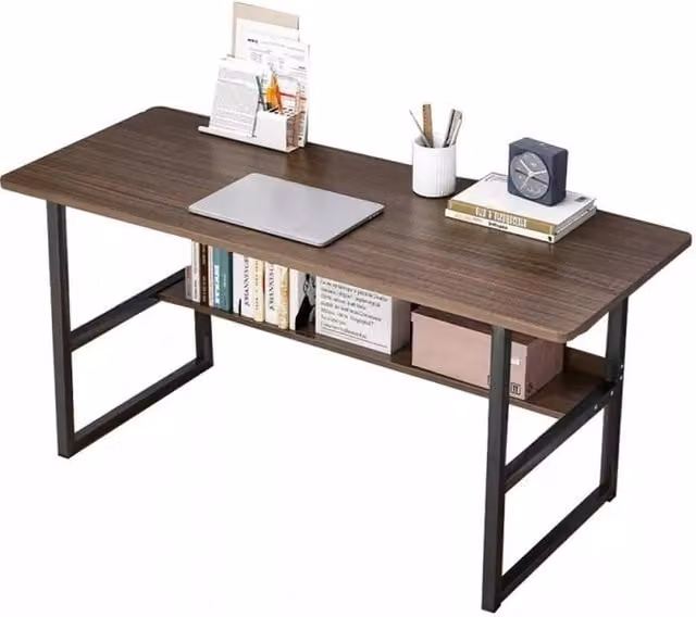Kelvenix Brown Computer Desk for Home Office, W/D/H: 120 x 60 x 72 cm