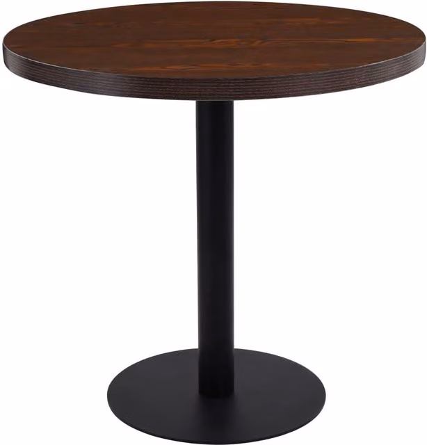 Berkfield Home Modern Round Bistro Table in Dark Brown MDF and Metal, Diameter: 80 cm – 1