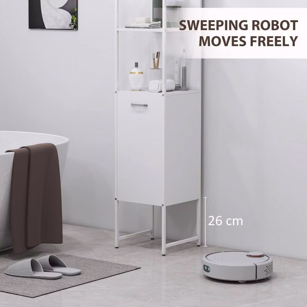 Wyld Haus Neliha Tall Bathroom Storage Cabinet in White, W/D/H: 33 x 33 x 185 cm – 4