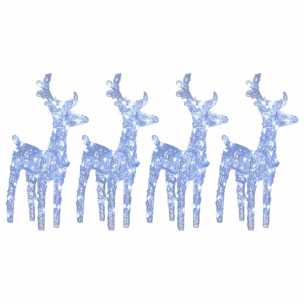 Berkfield Home Christmas Reindeer Set of 4, Cool White 160 LED Acrylic Decorations – 2