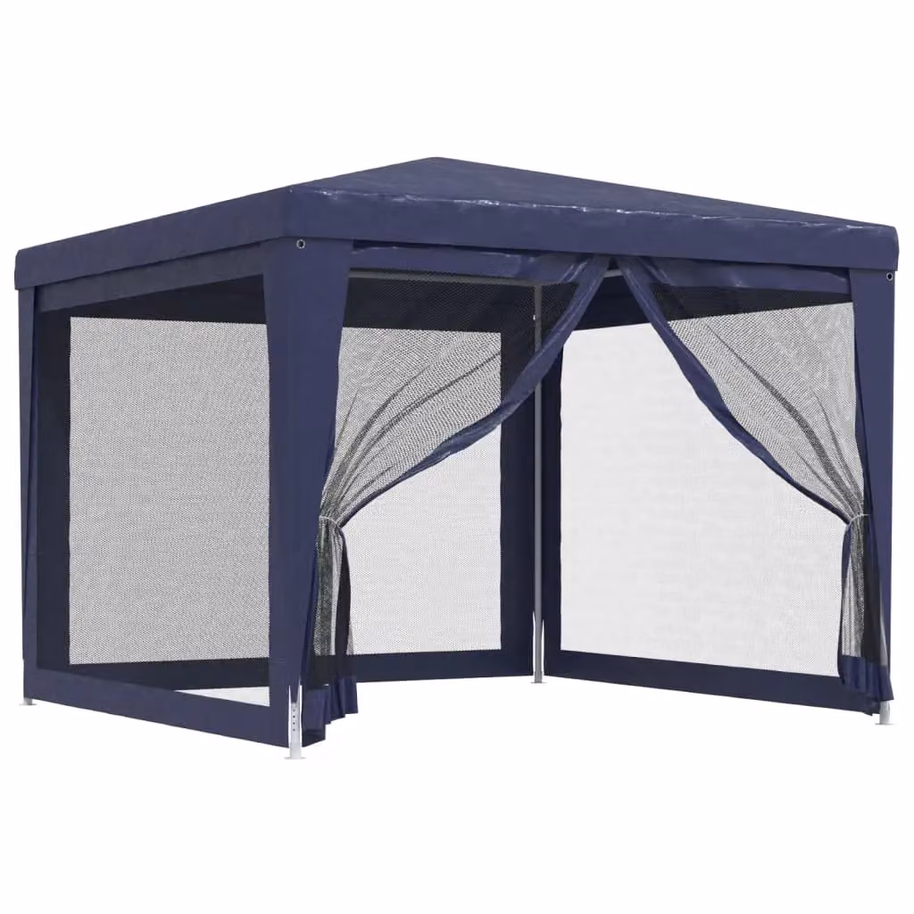 Berkfield Home Party Tent with 4 Mesh Sidewalls, Blue, W 300 cm x D 300 cm – 2