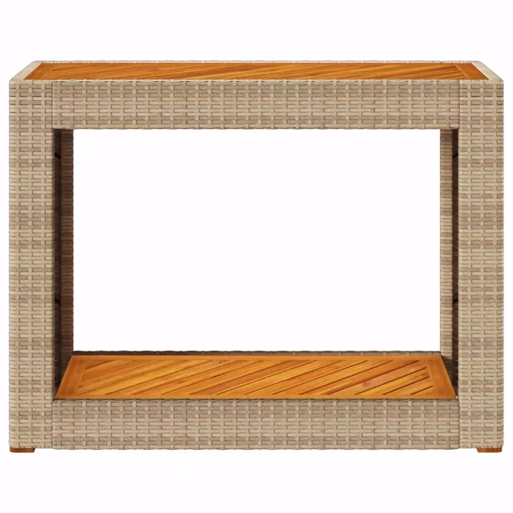 Berkfield Home Garden Side Table with Acacia Wood Top in Beige, W/D/H: 100 x 40 x 75 cm – 4