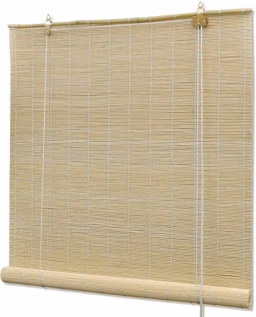 Berkfield Home Natural Bamboo Roller Blinds, Beige, W: 120 cm, H: 160 cm