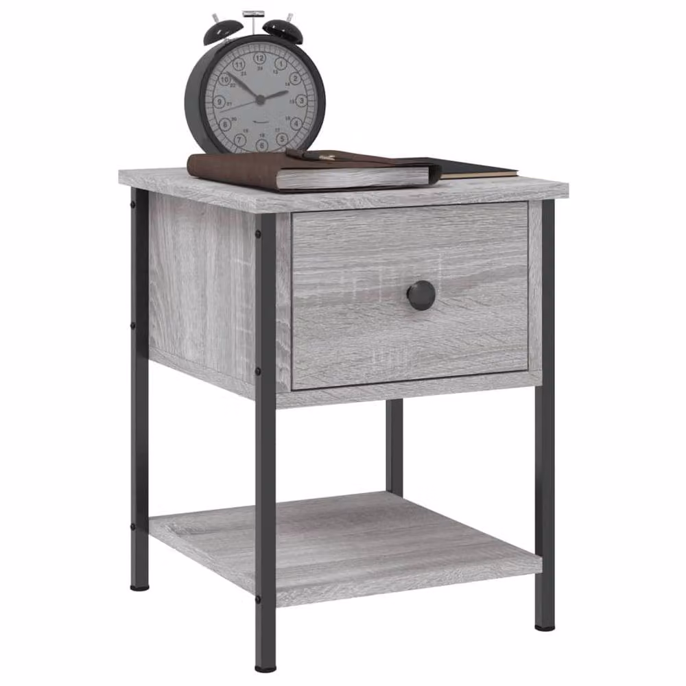 Berkfield Home Grey Sonoma Bedside Table W/D/H: 34 x 35.5 x 45 cm – 3