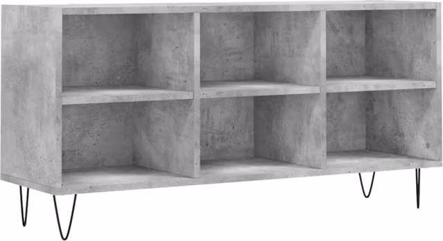 Berkfield Home Industrial TV Cabinet in Concrete Grey, W/D/H: 103.5 x 30 x 50 cm – 1