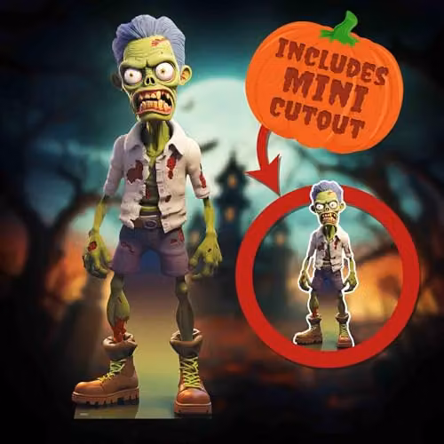 Star Cutouts SC4478 Cartoon Zombie Cardboard Cutout for Halloween Parties, Multicolour, H: 183 cm x W: 68 cm – 5