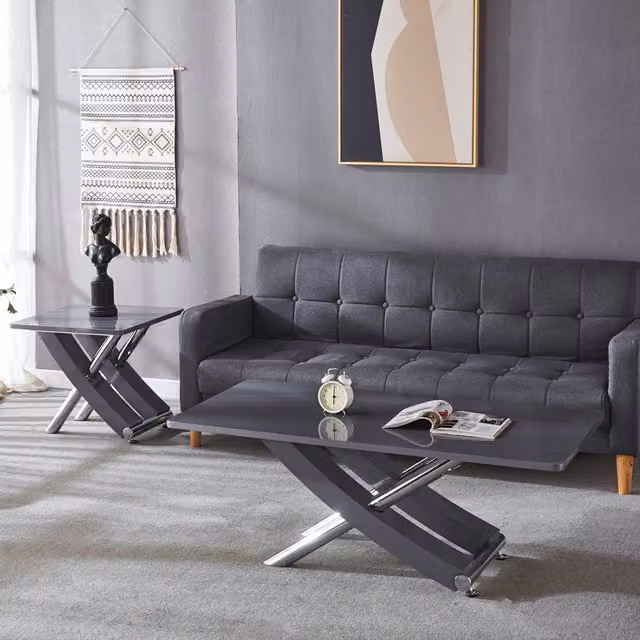 Modernique Carlo Top High Gloss MDF Coffee Table in Grey