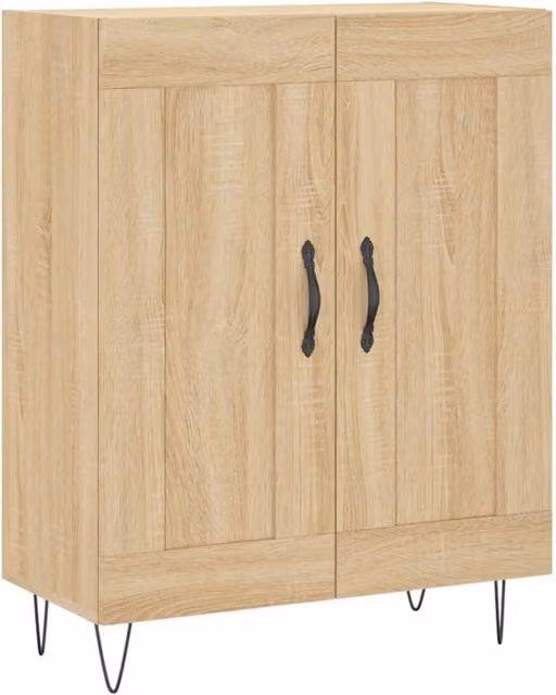 Berkfield Home Sonoma Oak Sideboard in Beige, W/D/H: 69.5 x 34 x 90 cm