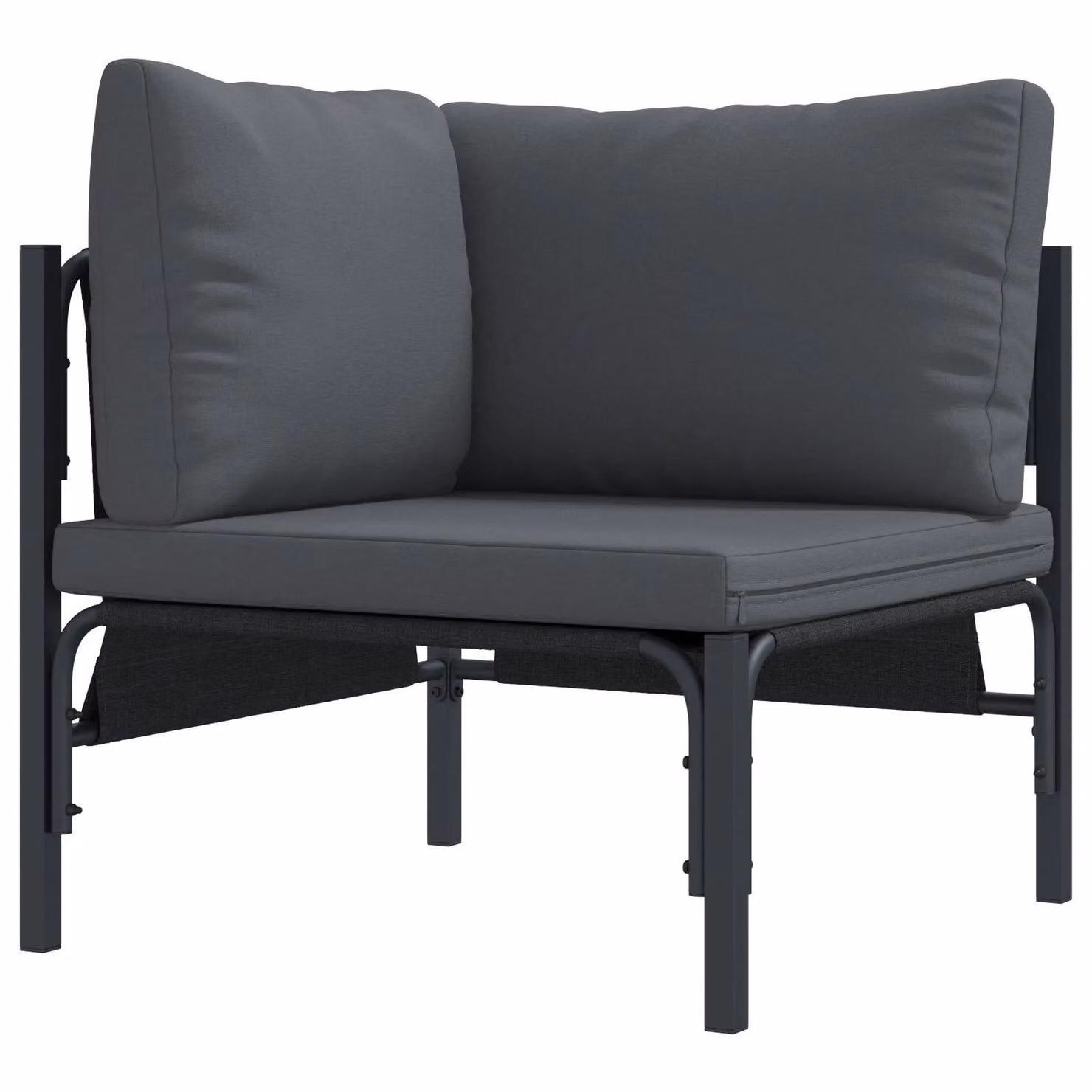 Berkfield Home 9 Piece Anthracite Garden Sofa Set with Powder Coated Steel Frame and Cushions – 3