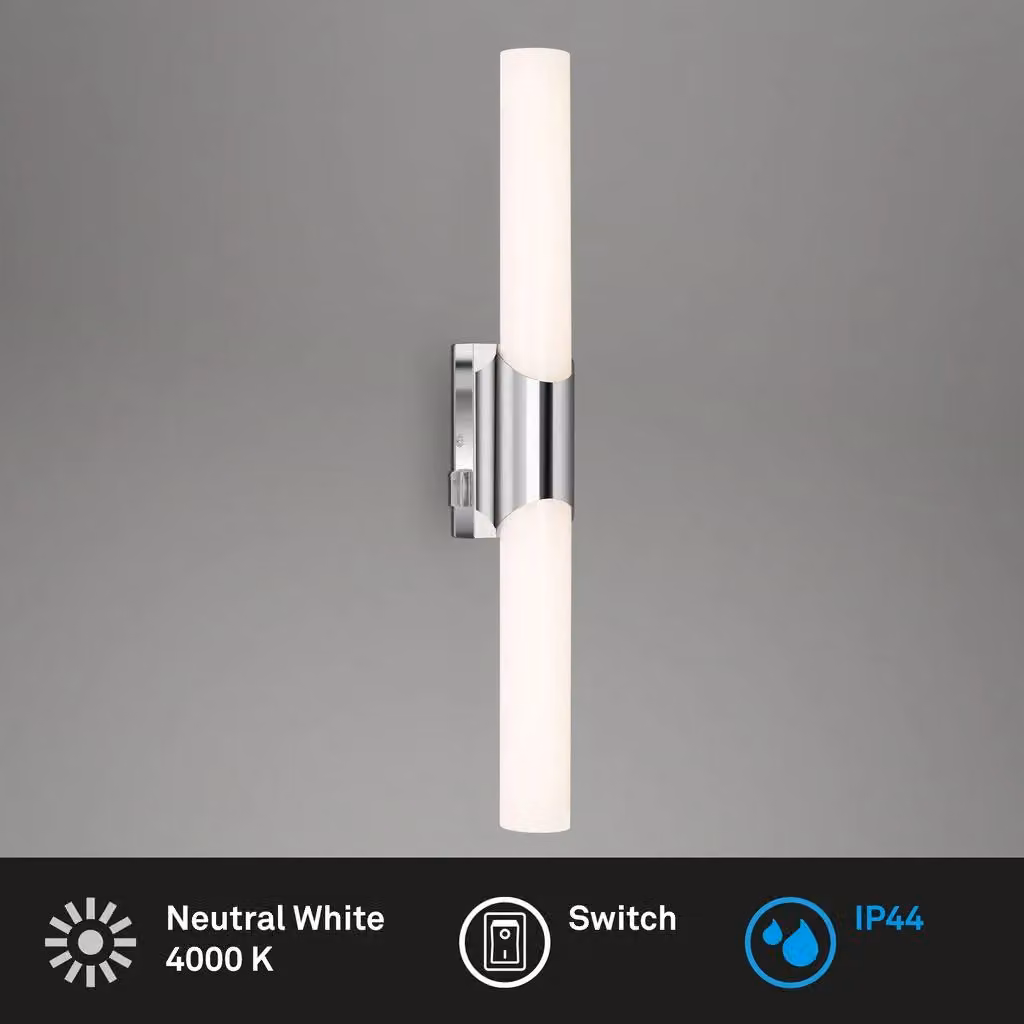 Briloner 11W LED Bathroom Wall Light in Silver Chrome – 2