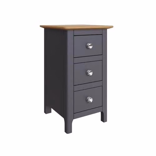 FWStyle Graphite Blue 3 Drawer Bedside Table with Oak Top W/D/H: 58 x 34 x 35 cm – 1