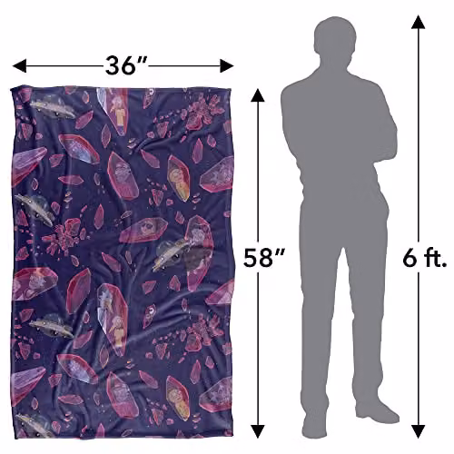 LOGOVISION Rick and Morty Crystal Starfield Super Soft Fleece Throw Blanket, Purple/Multicolour, W/D/H: 91 x 147 cm – 2