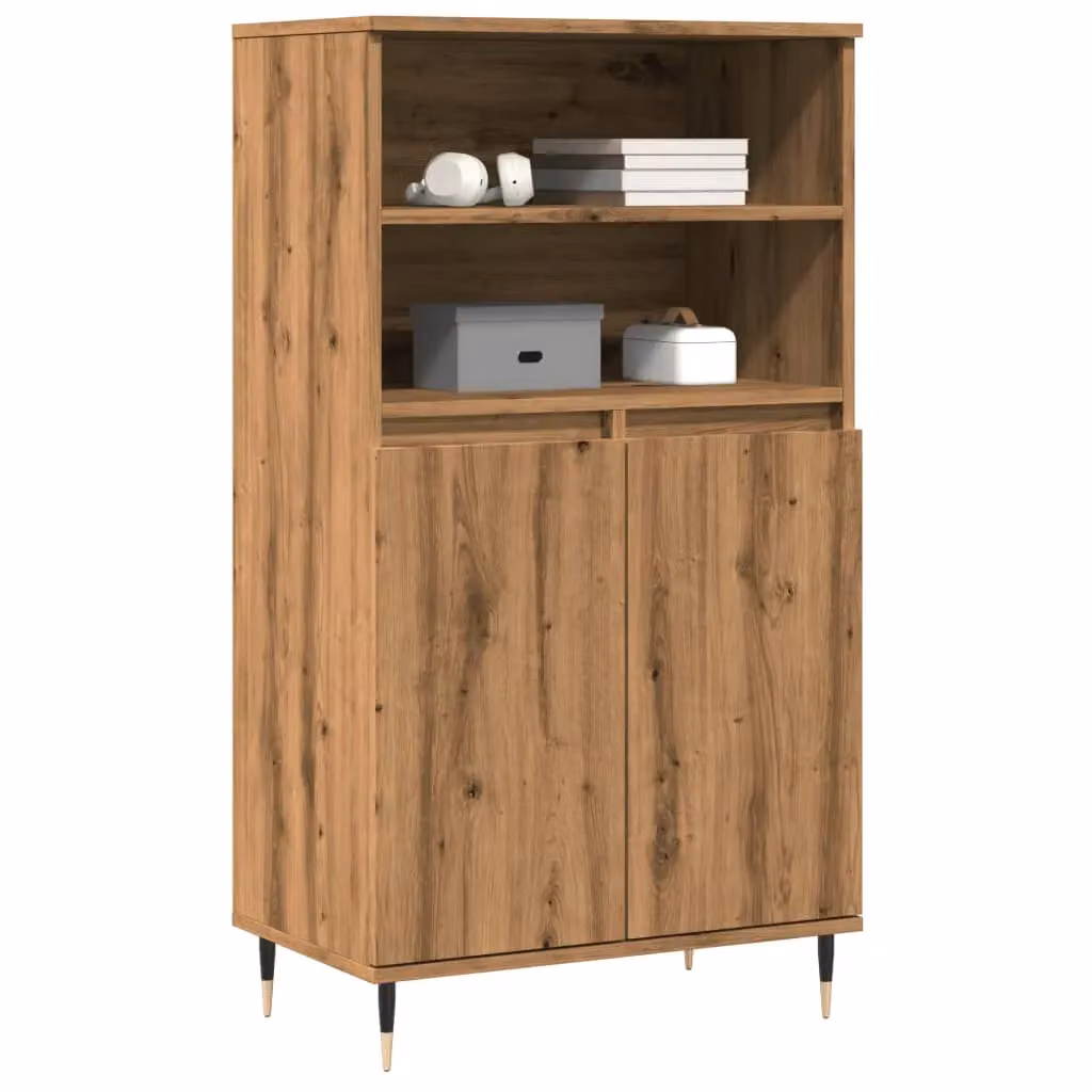 Berkfield Home Artisan Oak Highboard in Brown, W/D/H: 60 x 36 x 110 cm – 2