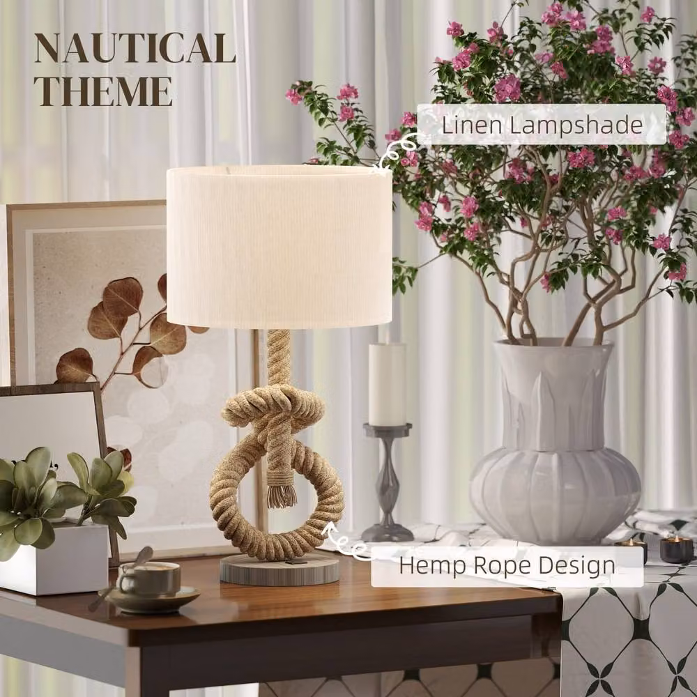 Wyld Haus Releta Nautical LED Table Lamp with USB Charging Port in Beige – 4