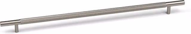 Handle & Home Knurled T-Bar Handles and Matching Round Knob in Brushed Grey/Silver, 385mm