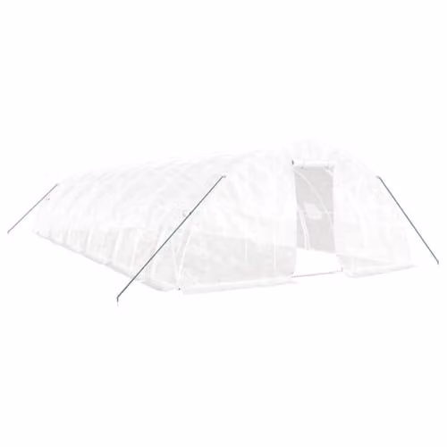 vidaXL Greenhouse with White Steel Frame, 60 m², W/D/H: 12 x 5 x 2.3 m