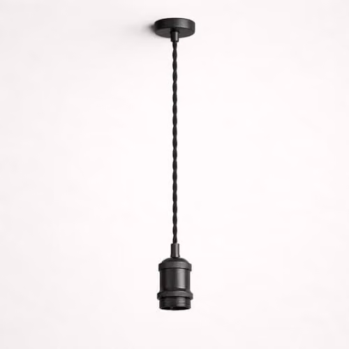 CGC Lighting Lacey Adjustable Suspended Pendant Light Fitting with Matching Ceiling Rose, Matt Black – 3