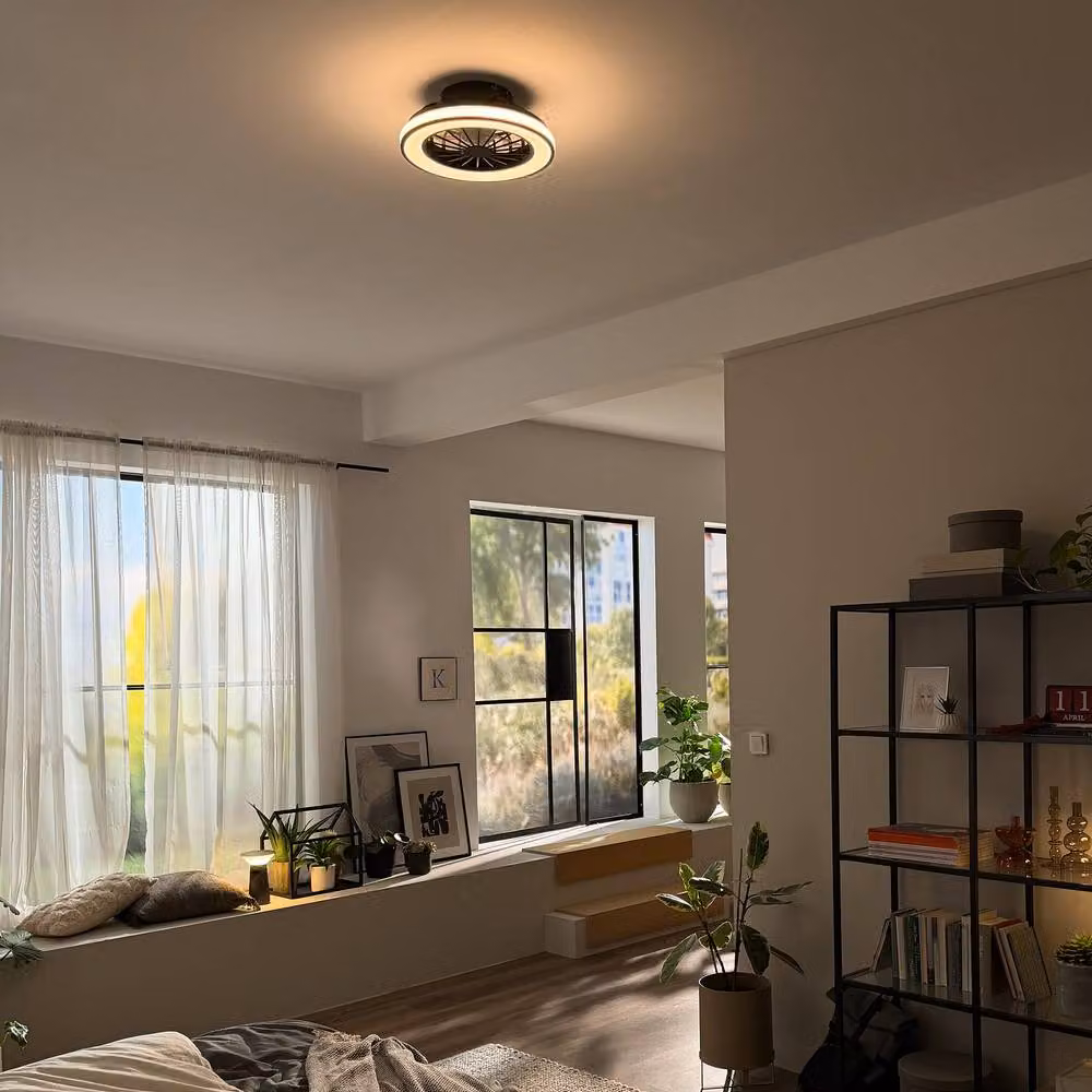 Briloner Black 24W CCT Dimmable LED Ceiling Light with Fan and Remote Control – 4