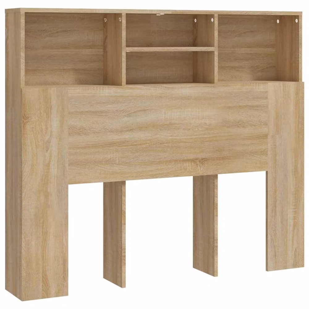 Berkfield Home Sonoma Oak Headboard Cabinet in Brown, W/D/H: 120 x 19 x 103.5 cm – 2